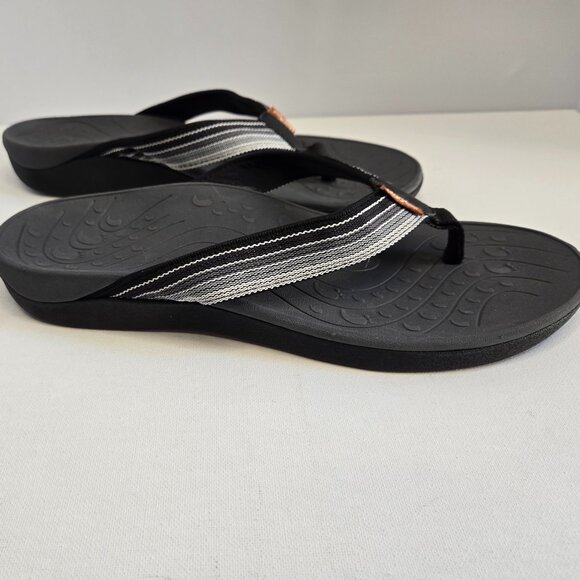 ERGOfoot Orthotic Flip Flops High Arch Support  Black Ombre Unisex Sz 42 - Picture 5 of 10